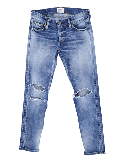 ダメージクロップドスキニーデニム