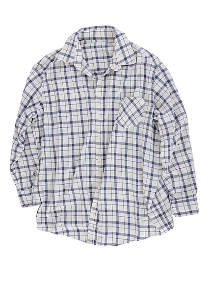 ワイドルーズソフトチェックシャツ