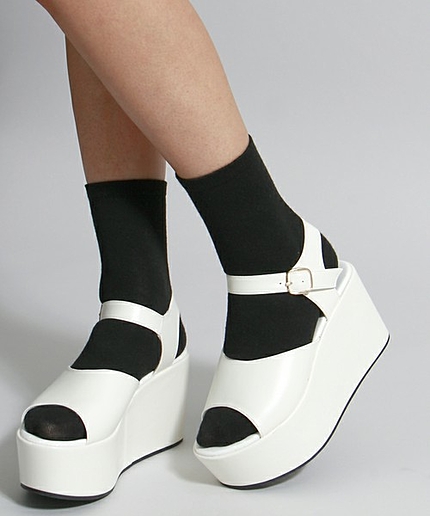 WEGO/フェイクレザー厚底サンダル