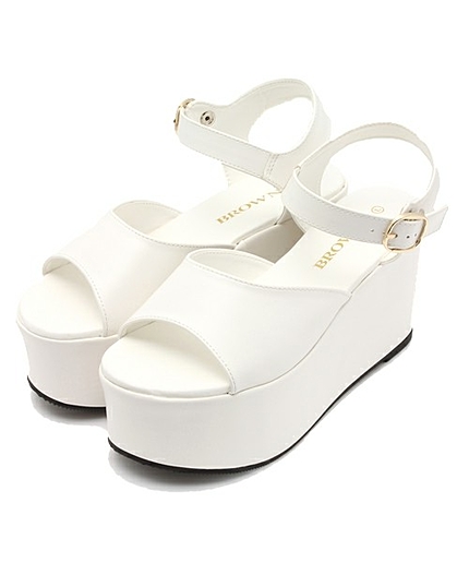 WEGO/フェイクレザー厚底サンダル