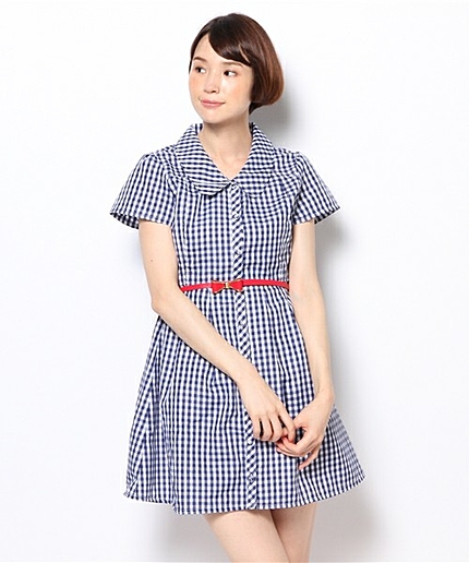 WEGO/ギンガムチェックシャツワンピース