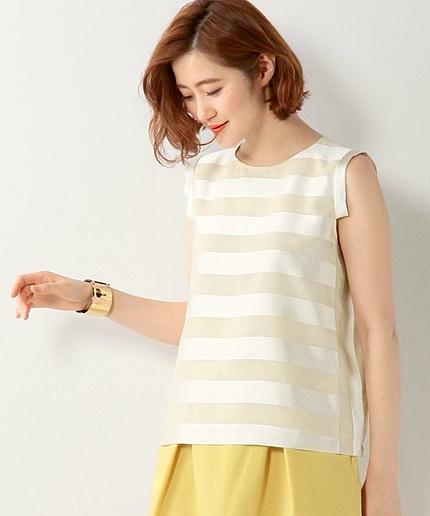 UAB P ボーダー ボックス ブラウス♯