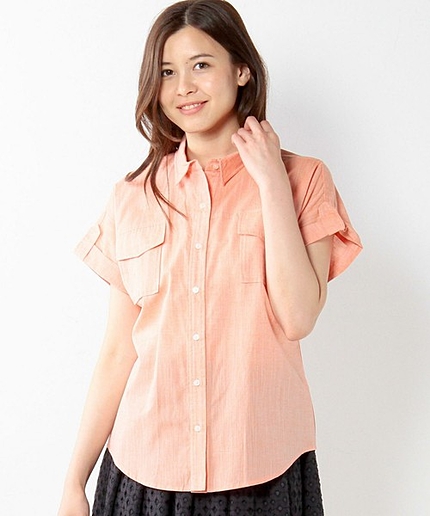 ＜closet story＞ シャンブレー ショートスリーブ シャツ
