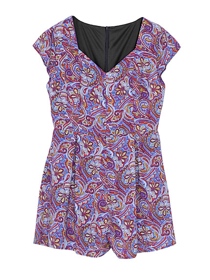 ペイズリーオールインワンワンピ