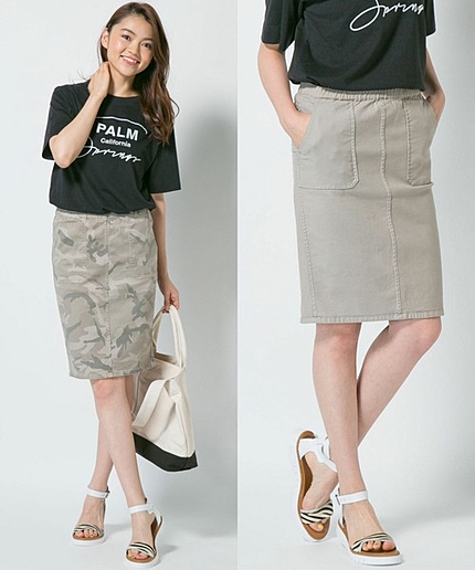 カモフラツイルストレッチスカート