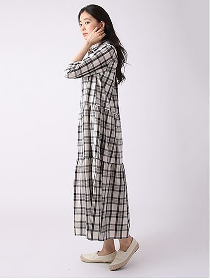 ・Aチェックマキシワンピース