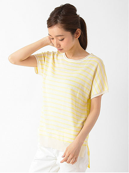 ・N異ピッチボーダーニットプルオーバー