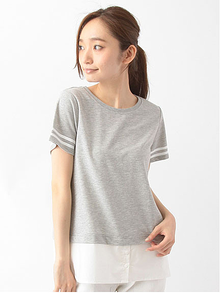 ・N裾シャツドッキングチュニック