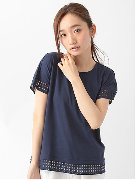 ・N裾レースカットプルオーバー