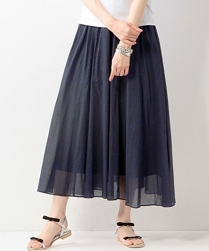 JC C ラメゴム フレア マキシ スカート