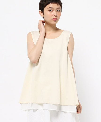 ノースリーブフレアブラウス