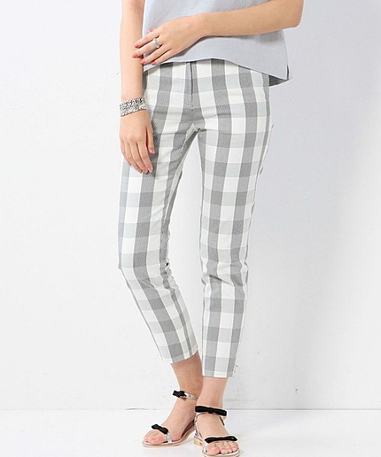 JCT ブロック チェック クロップド 9分丈 / チェック