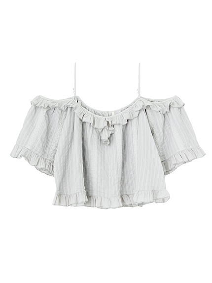 オフショルフリルブラウス