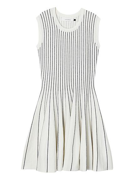 ストライプフレアニットワンピース