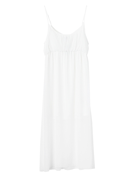 シンプルシフォンマキシワンピース