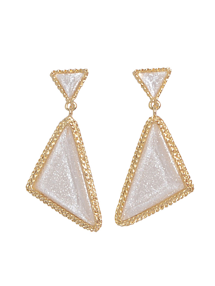 トライアングルダブルイヤリング