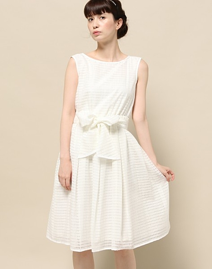 コンパクトチェックフィット&フレアワンピース