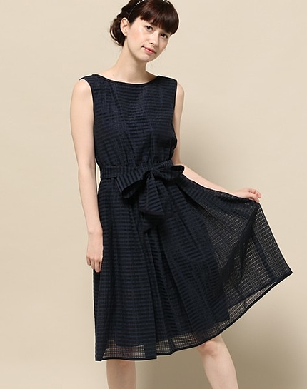コンパクトチェックフィット&フレアワンピース