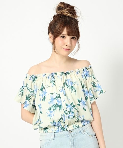 トロピカルフラワーブラウス