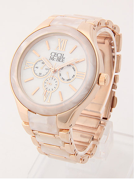 マーブルコンビクロノグラフ風腕時計