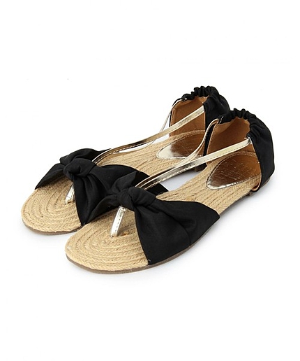 ボワソンショコラ/B フラットジュウトサンダル