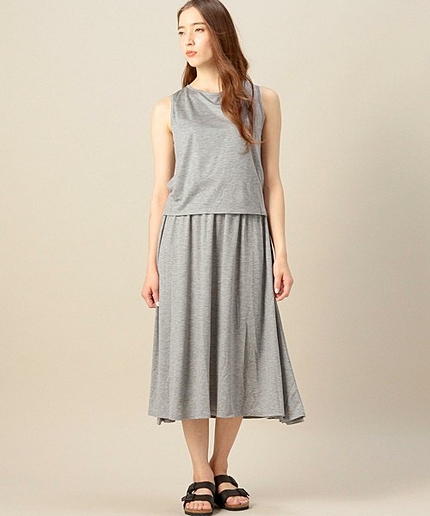 BY レイヤードノースリーブワンピース