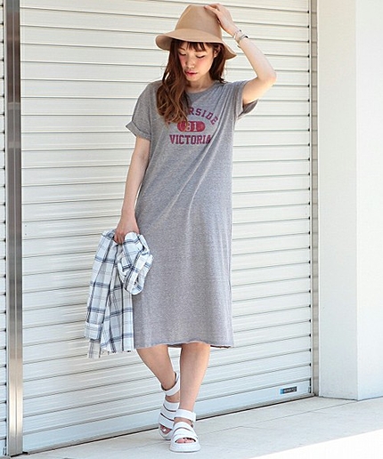 ネップロゴロングワンピース/AEBC TCネップ LOGO ロング OP