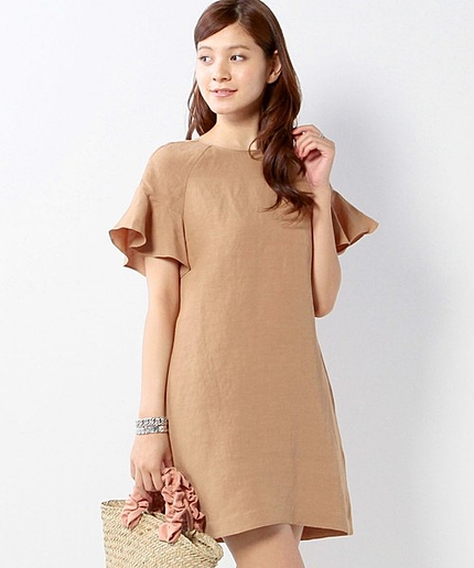 JCT R/LI 袖 フリル OP / ワンピース / 麻