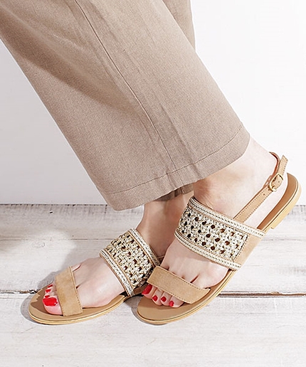 アンクルベルト付フラットサンダル/L