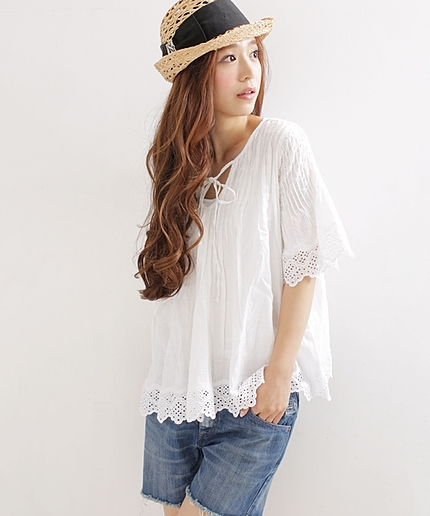 リネンホワイトブラウス