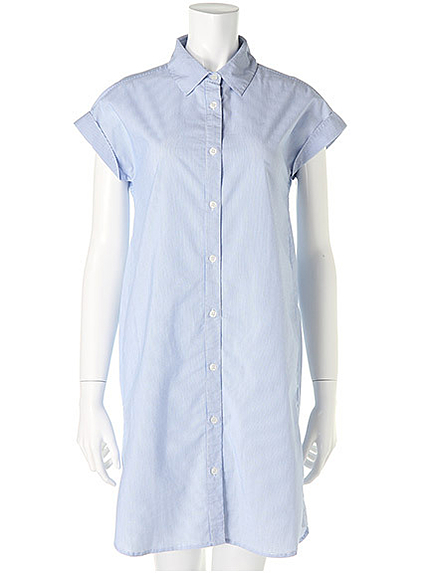 ストライプシャツワンピース