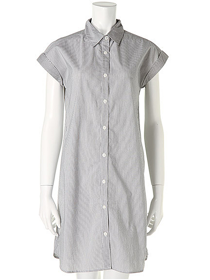 ストライプシャツワンピース