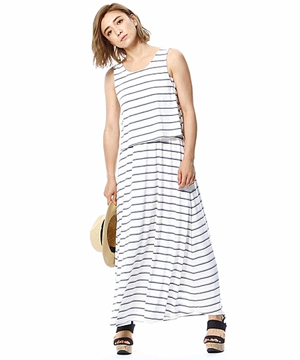 ボーダーロングワンピース