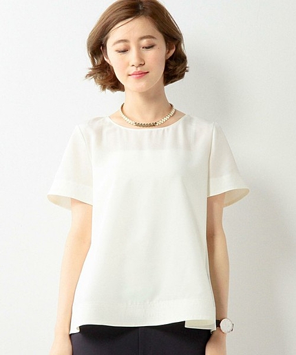 UAB P フレア クルーネック ブラウス