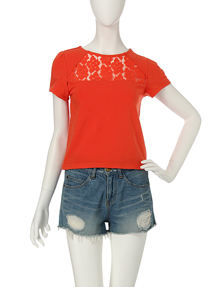 【dazzlin】レース切替カットソー