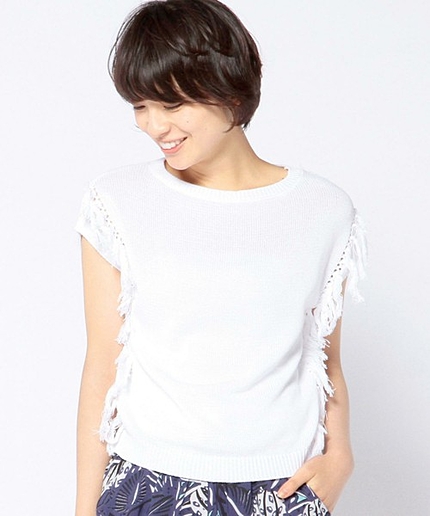 フリンジメッシュコンビプルオーバー/AEBC フリンジ MESH COMBI PO