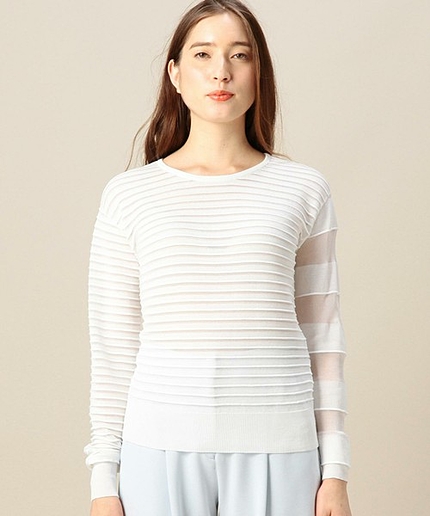 BY AVELON ボーダーニットプルオーバー