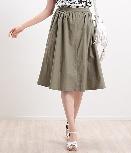 ミモレ丈ギャザースカート