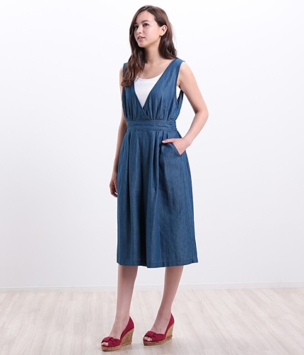 デニムフレアサロペット