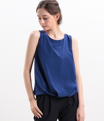 フロントテジンギャザーノースリーブプルオーバー