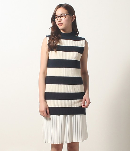 【今だけ!セールOFF率からさらに10%OFF】 【mina5月号掲載】 【2点SET】ノースリーブニットプルオーバー+ペチスカートセット