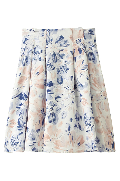 花柄タックスカート