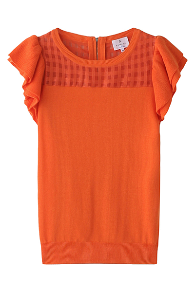 袖フリルニットプルオーバー