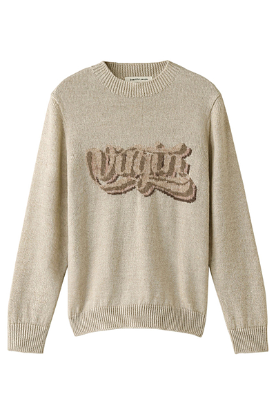 モヘヤヴァージンロゴインターシャニットプルオーバー