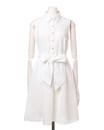 【ネット限定／姉丈】シアーチェックノースリシャツ／ワンピース