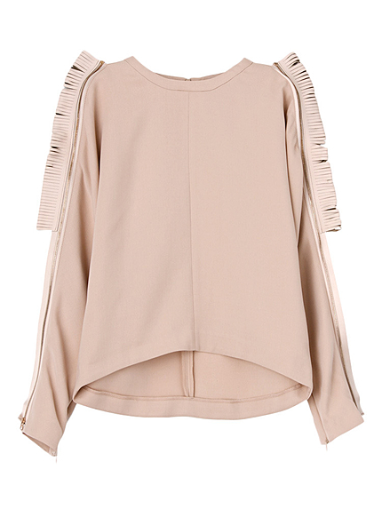 【AVELON M】SHOULDER LEATHER FRINGE SWEAT