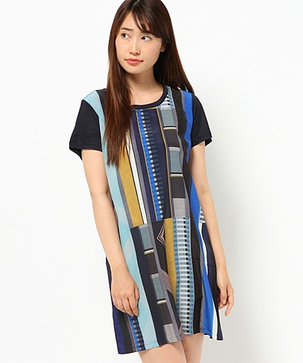 フォンタナストライププリントTシャツワンピース（PaulSmithBLACK）