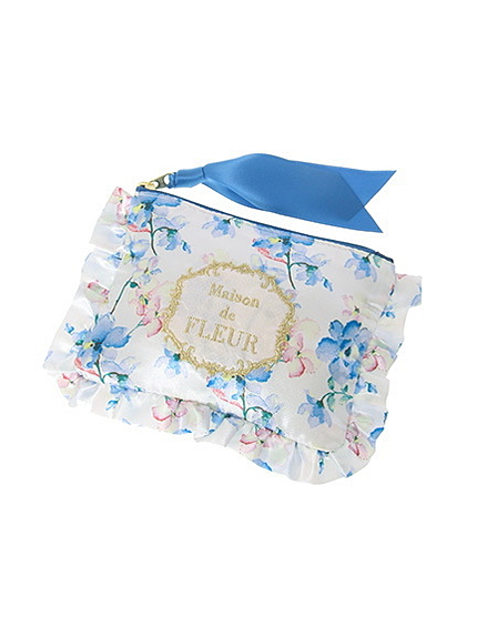 ・水彩花柄ティッシュポーチ