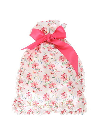 ・水彩花柄マルチ巾着