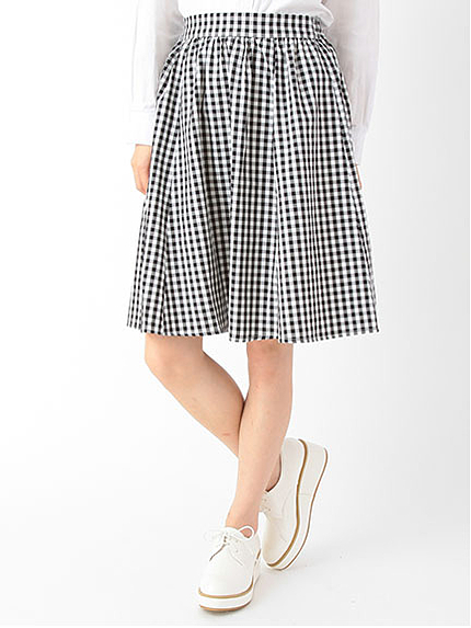 ギンガムミディスカート